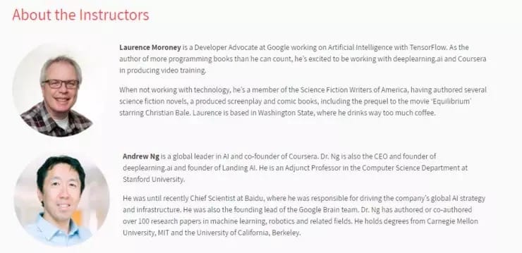 吴恩达和Laurence Moroney 博士