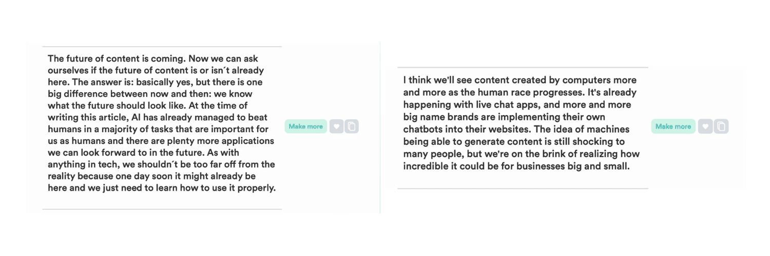 一些内容示例听起来像醉酒,不连贯的杂音,而其他示例则提供了深思熟虑的观点。